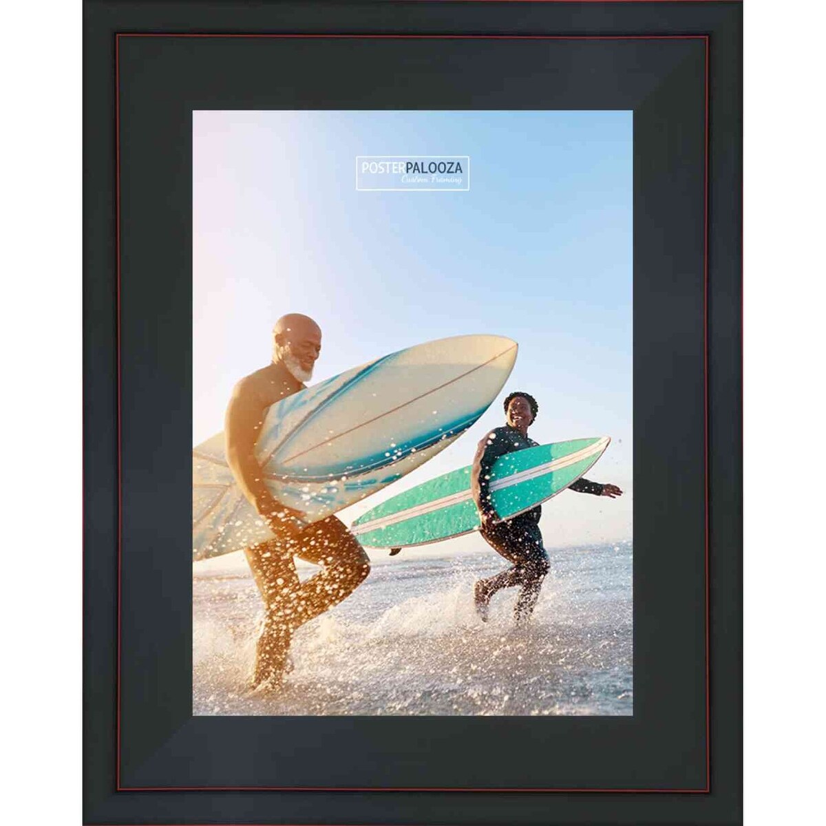 22x14 Contemporary Black Complete Wood Picture Frame with UV Acrylic, Foam Board Backing, & Hardware