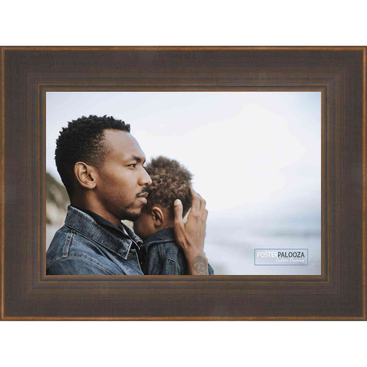 22x17 Contemporary Bronze Complete Wood Picture Frame with UV Acrylic, Foam Board Backing, & Hardware