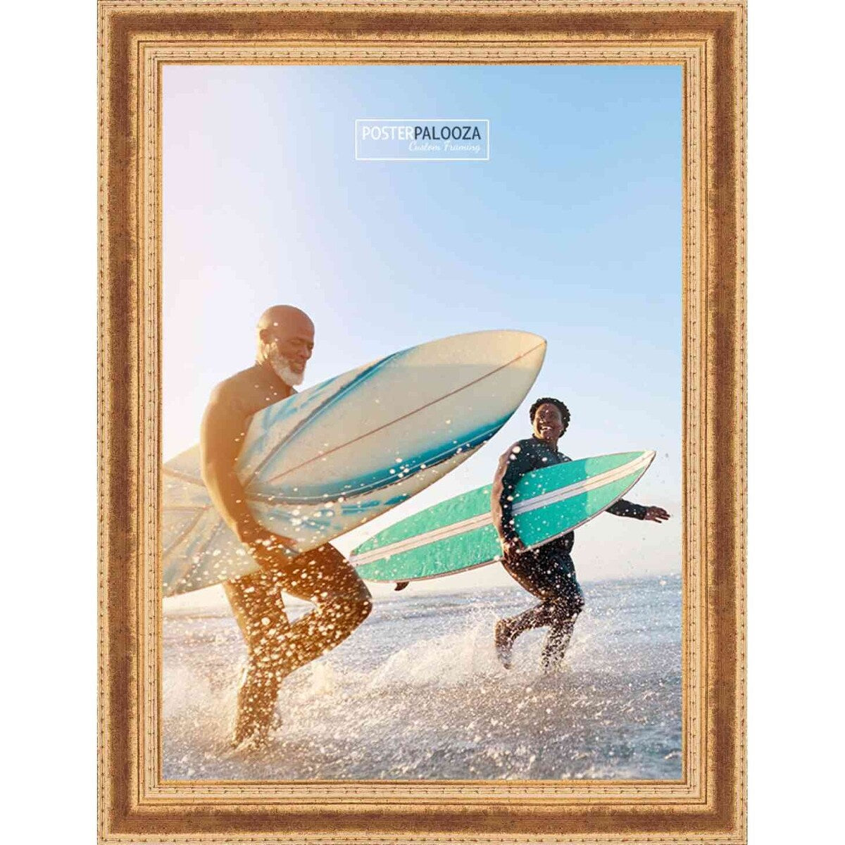 22x18 Traditional Gold Complete Wood Picture Frame with UV Acrylic, Foam Board Backing, & Hardware