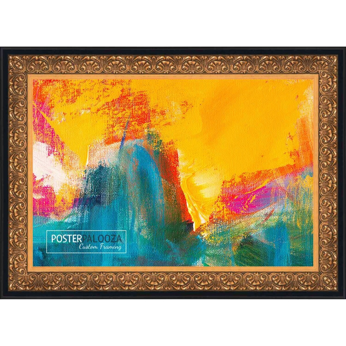 22x28 Ornate Gold Complete Wood Picture Frame with UV Acrylic, Foam Board Backing, & Hardware