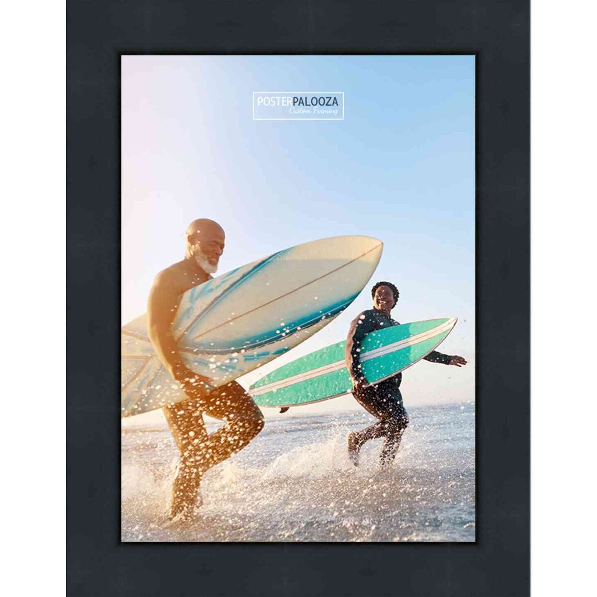22x32 Contemporary Black Complete Wood Picture Frame with UV Acrylic, Foam Board Backing, & Hardware