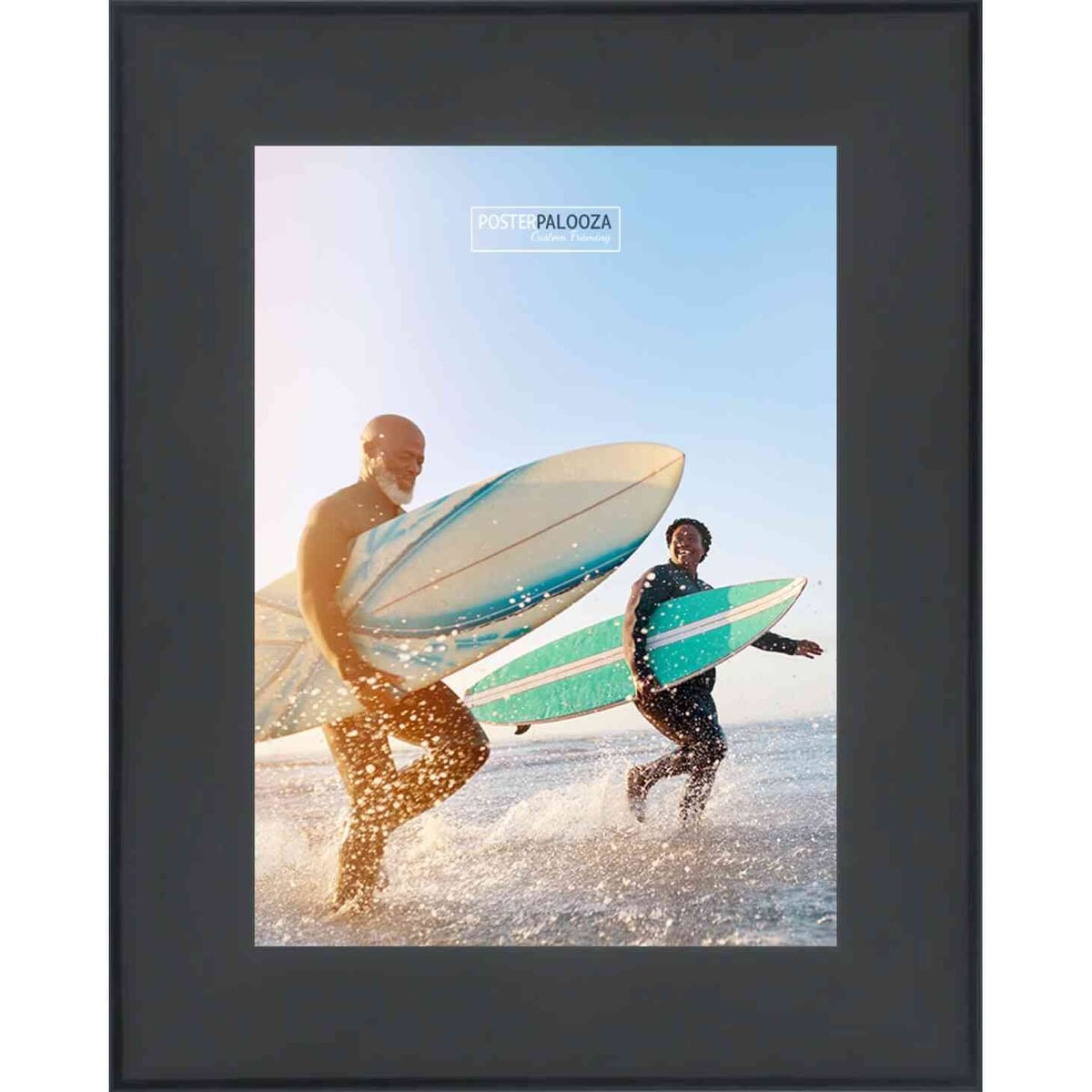 22x32 Contemporary Black Complete Wood Picture Frame with UV Acrylic, Foam Board Backing, & Hardware