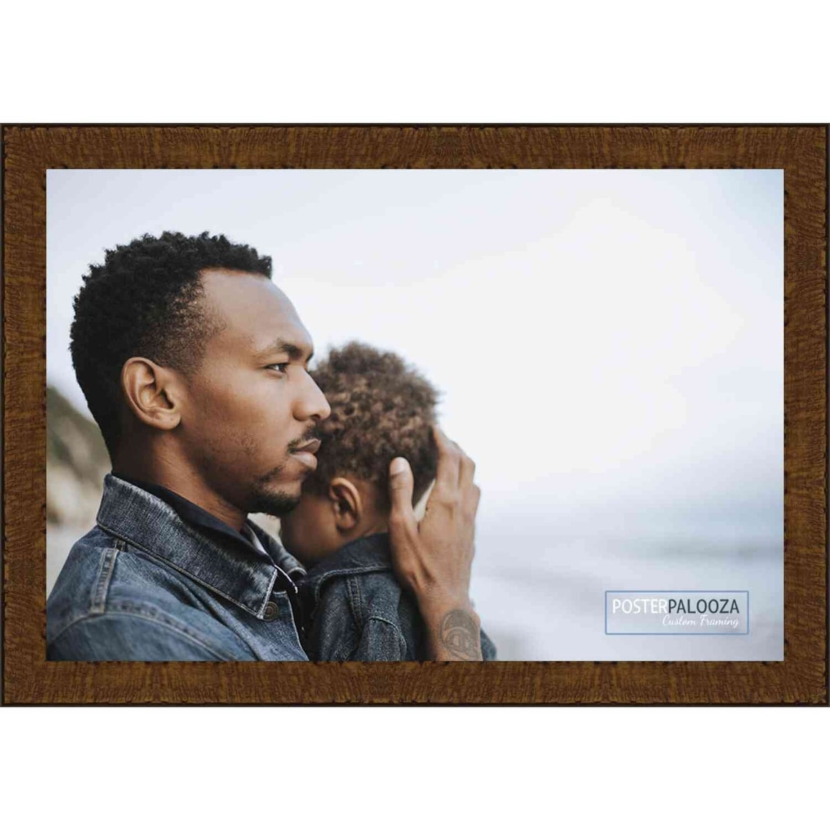 22x34 Traditional Natural Complete Wood Picture Frame with UV Acrylic, Foam Board Backing, & Hardware