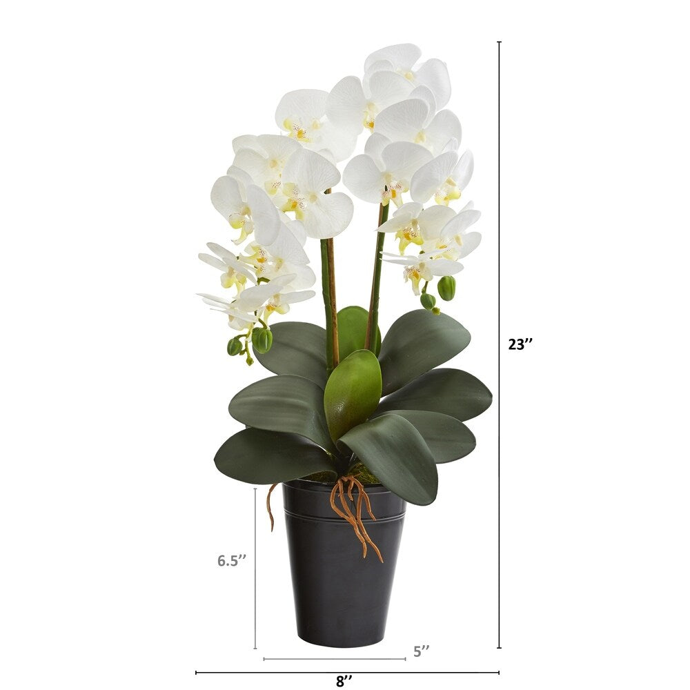 23" Double Phalaenopsis Orchid Artificial Arrangement in Vase
