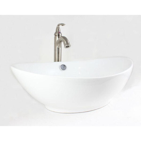 23" European Style Oval Shape Porcelain Ceramic Bathroom Vessel Sink
