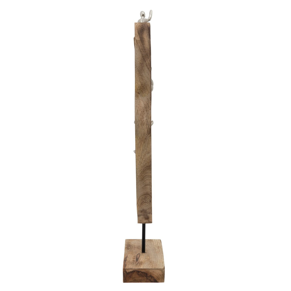 23 Inch Climbing Men Wooden Accent Decor, Brown and Silver