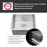 23 Inch Undermount Sink 23"x18"x10" Undermount Stainless Steel Kitchen Sink 16 Gauge 10 Inch Deep Single Bowl Kitchen Sink Basin