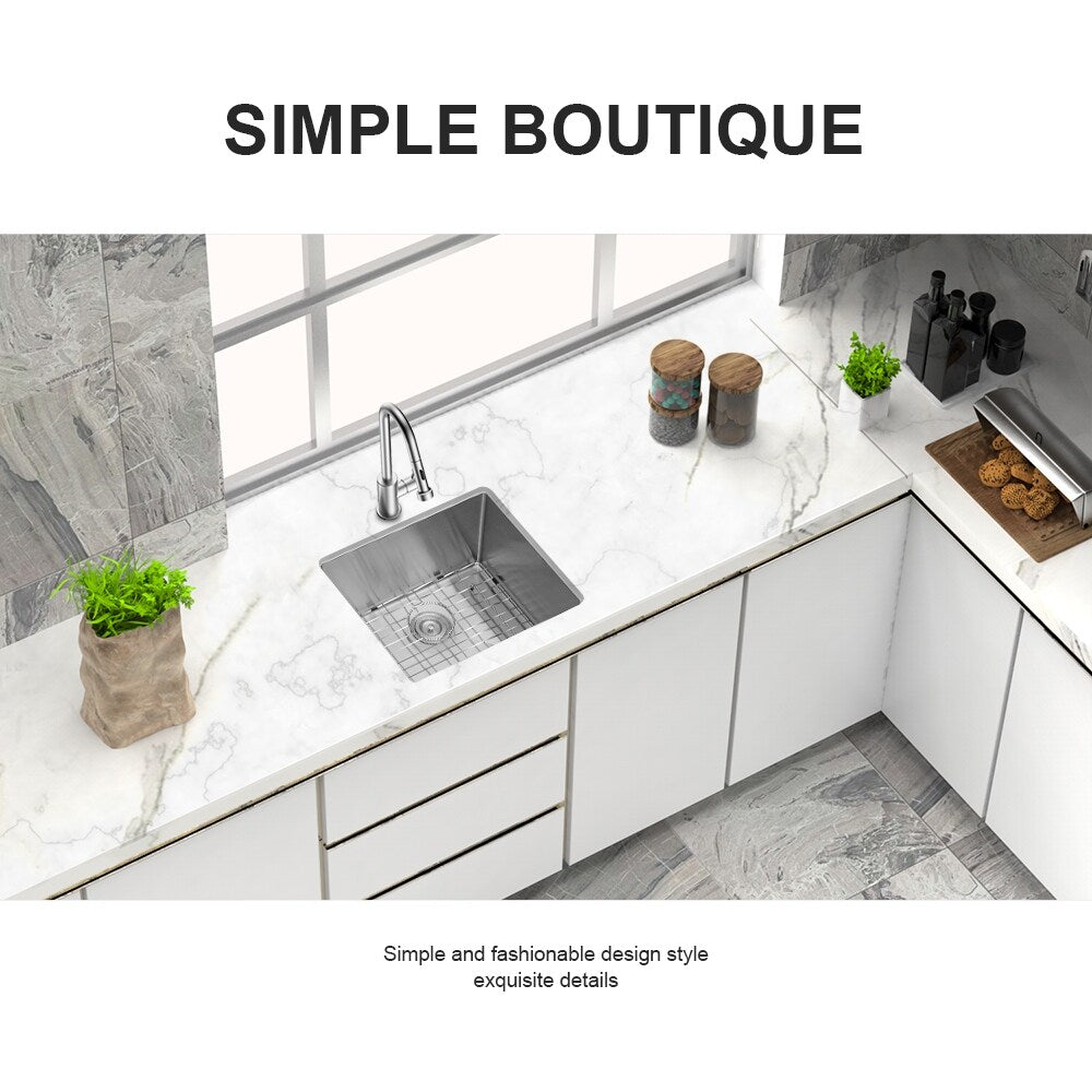 23 Inch Undermount Sink 23"x18"x10" Undermount Stainless Steel Kitchen Sink 16 Gauge 10 Inch Deep Single Bowl Kitchen Sink Basin