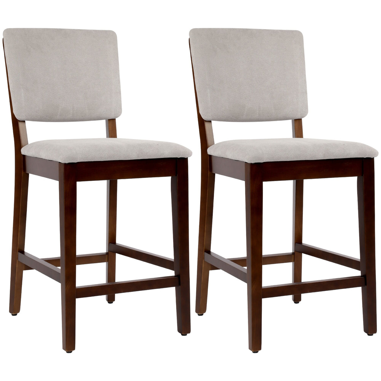 23 Inches Farmhouse Upholstered Counter Height Bar Stools with Back Set of 2