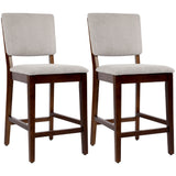 23 Inches Farmhouse Upholstered Counter Height Bar Stools with Back Set of 2