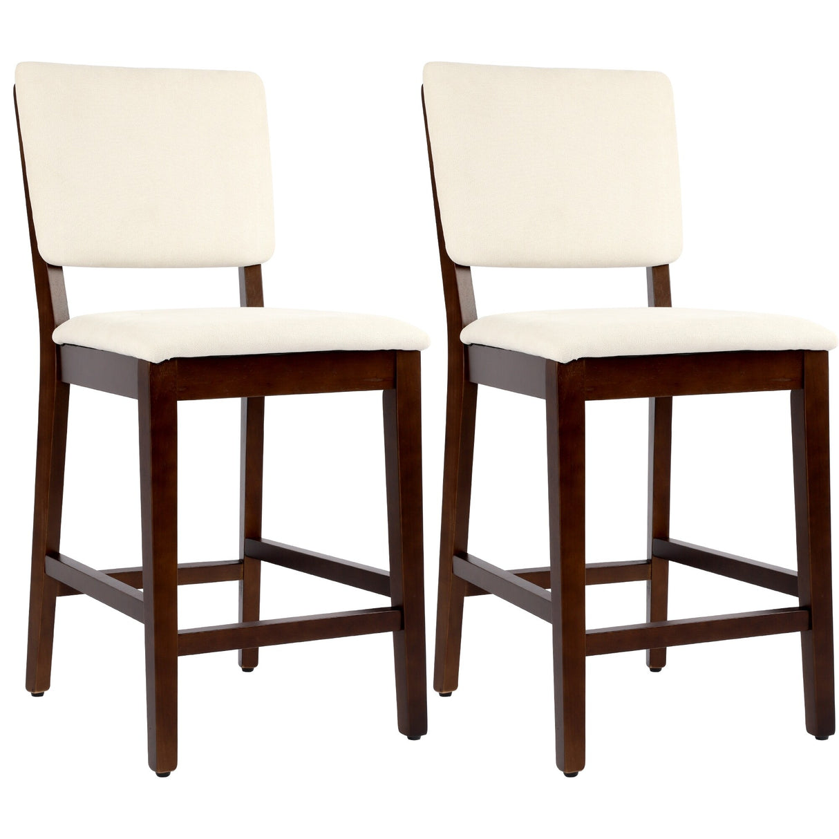 23 Inches Farmhouse Upholstered Counter Height Bar Stools with Back Set of 2