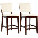23 Inches Farmhouse Upholstered Counter Height Bar Stools with Back Set of 2