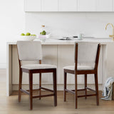 23 Inches Farmhouse Upholstered Counter Height Bar Stools with Back Set of 2