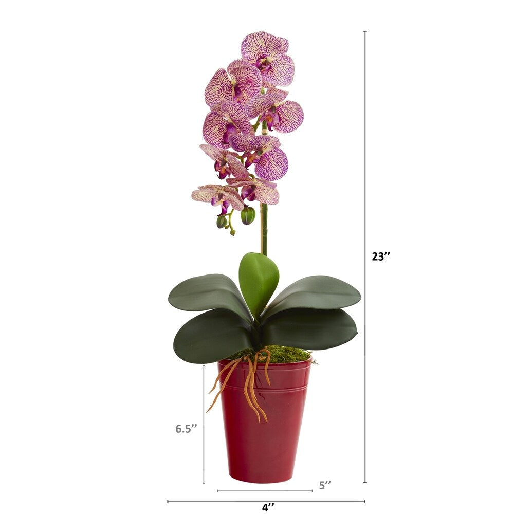 23" Phalaenopsis Orchid Artificial Arrangement in Vase