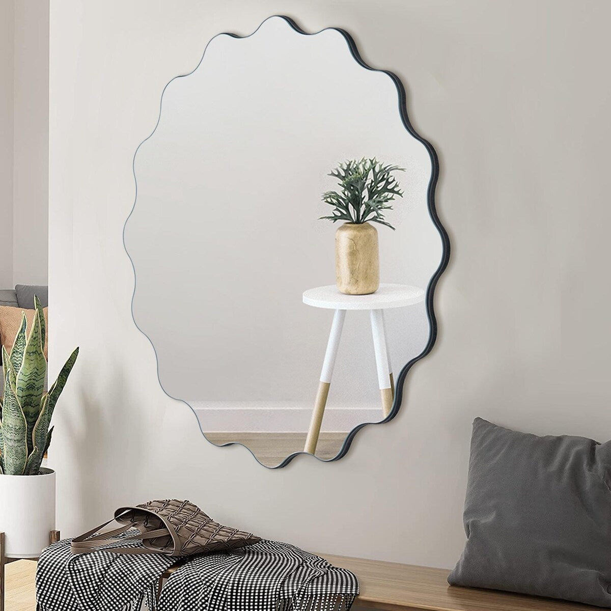 23.2"Wave Frameless Wall Mirror Circular - 23.2"