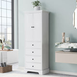 23.6 in. W x 15.7 in. D x 68.1 in. H Linen Cabinet with 2 Doors and 4 Drawers