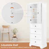 23.6 in. W x 15.7 in. D x 68.1 in. H Linen Cabinet with 2 Doors and 4 Drawers