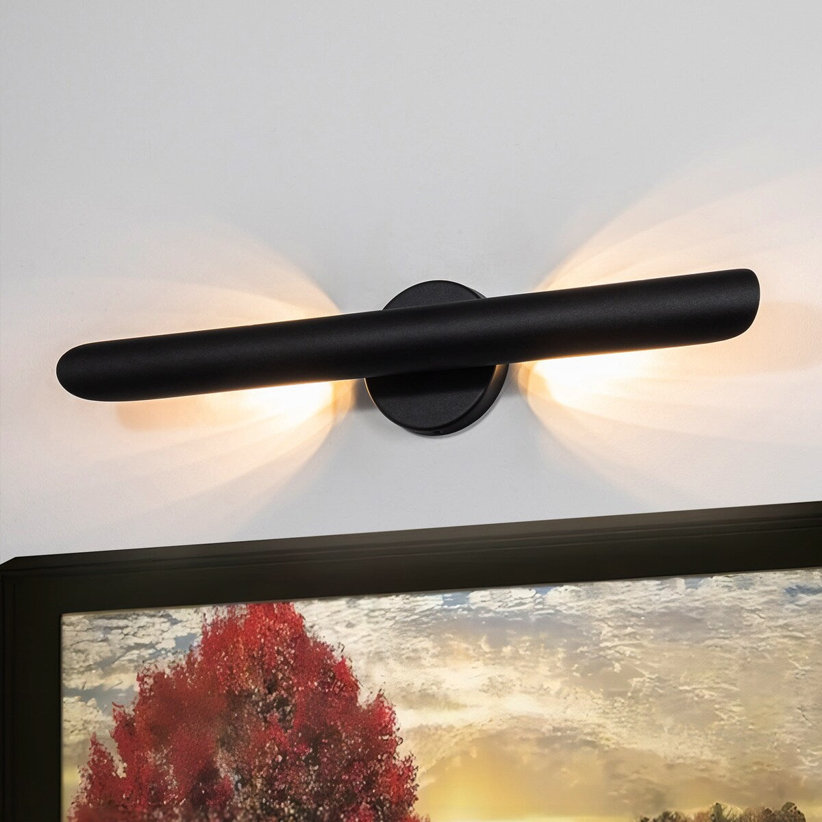 23.6-inch Modern Minimalist Aluminum Linear Cylinder Geometric Wall Light Integrated LED Bathroom Vanity Light