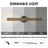 23.6-inch Modern Minimalist Aluminum Linear Cylinder Geometric Wall Light Integrated LED Bathroom Vanity Light