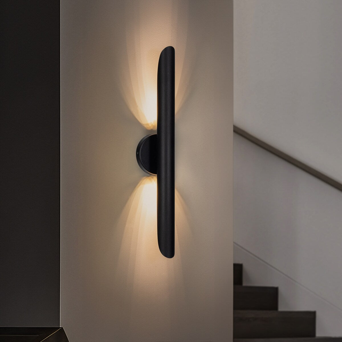 23.6-inch Modern Minimalist Aluminum Linear Cylinder Geometric Wall Light Integrated LED Bathroom Vanity Light