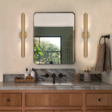 23.6-inch Modern Minimalist Aluminum Linear Cylinder Geometric Wall Light Integrated LED Bathroom Vanity Light