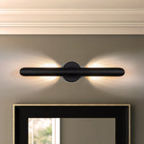 23.6-inch Modern Minimalist Aluminum Linear Cylinder Geometric Wall Light Integrated LED Bathroom Vanity Light