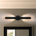 23.6-inch Modern Minimalist Aluminum Linear Cylinder Geometric Wall Light Integrated LED Bathroom Vanity Light