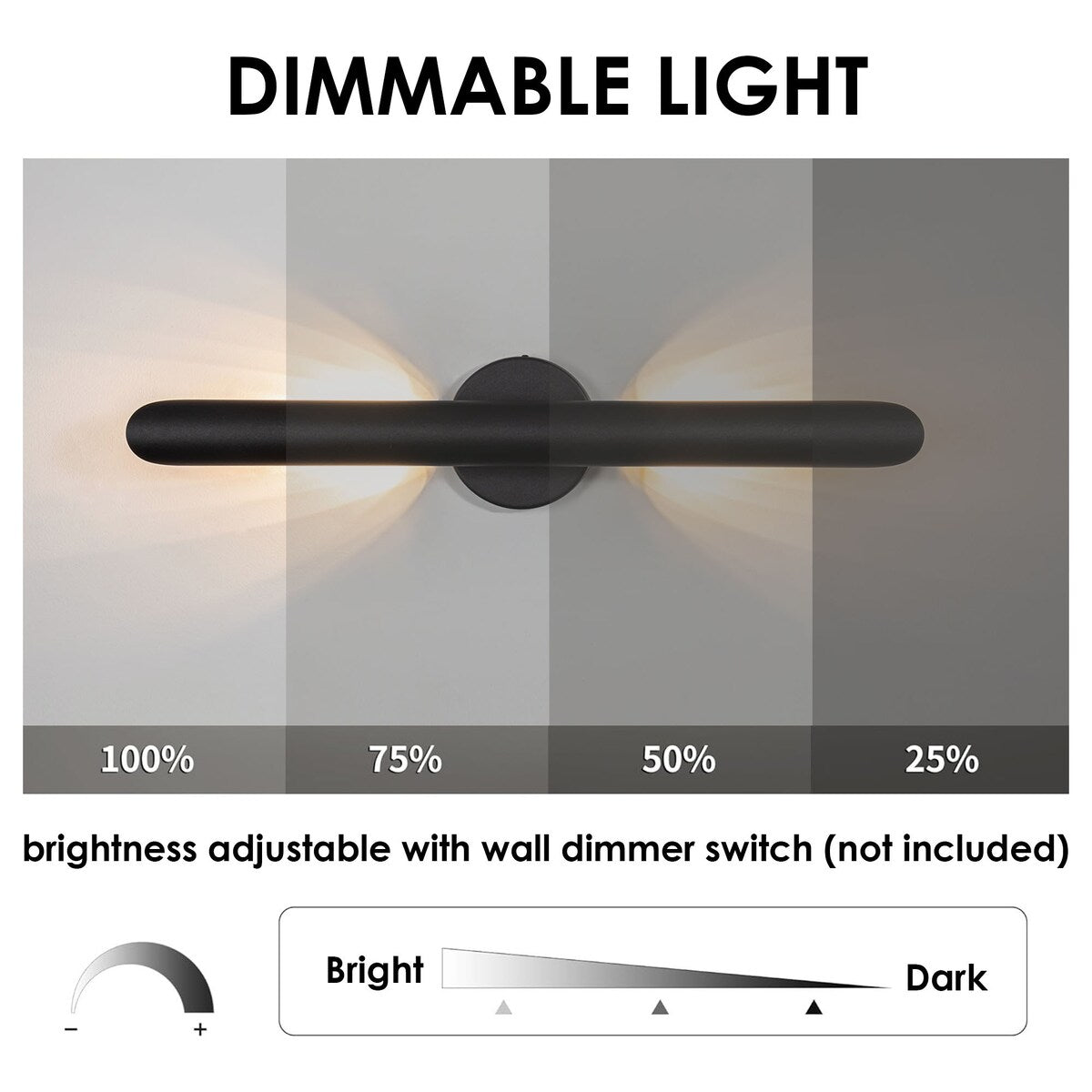 23.6-inch Modern Minimalist Aluminum Linear Cylinder Geometric Wall Light Integrated LED Bathroom Vanity Light