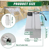 23.6" Pool Fountain Stainless Steel Pool Waterfall for Garden - 23.6" x 4.5" x 3.1"