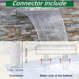 23.6" Pool Fountain Stainless Steel Pool Waterfall for Garden - 23.6" x 4.5" x 3.1"