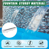 23.6" Pool Fountain Stainless Steel Pool Waterfall for Garden - 23.6" x 4.5" x 3.1"
