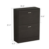 23.6"W Trendy Shoe Storage Cabinet with 2 Large Fold-Out Drawers