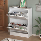 23.6"W Trendy Shoe Storage Cabinet with 2 Large Fold-Out Drawers