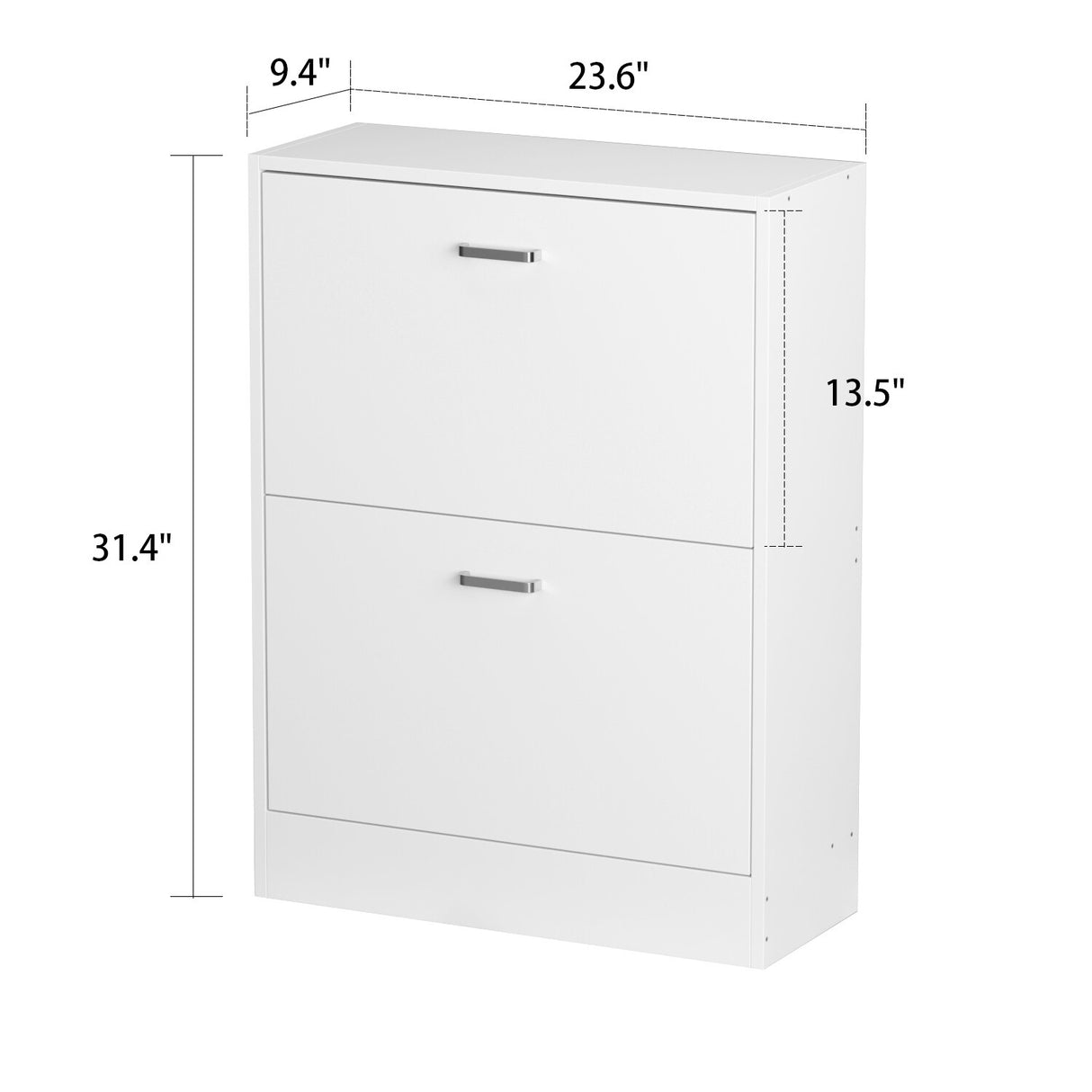 23.6"W Trendy Shoe Storage Cabinet with 2 Large Fold-Out Drawers