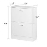 23.6"W Trendy Shoe Storage Cabinet with 2 Large Fold-Out Drawers