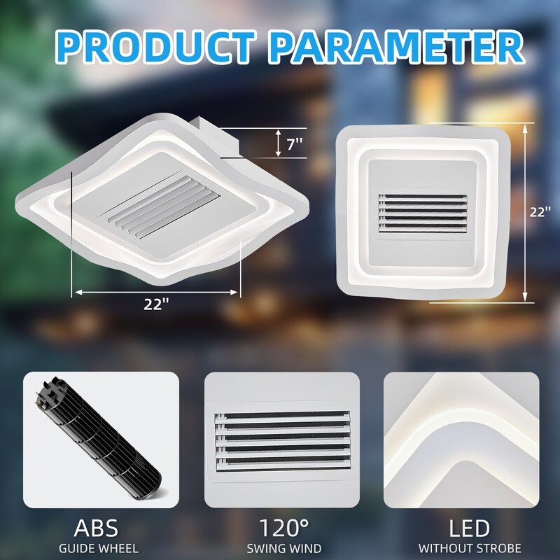23Inches Ceiling Fan with Lights Remote Control Dimmable LED - 24 Inches