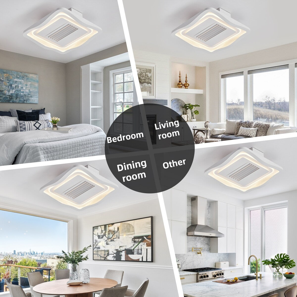 23Inches Ceiling Fan with Lights Remote Control Dimmable LED - 24 Inches