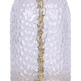 Dimpled Glass Metal Accent Linen Shade Table Lamp