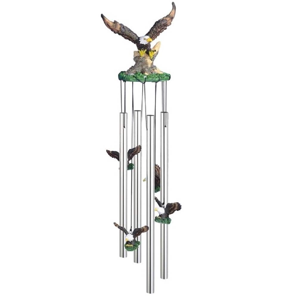 Q-Max 23" Long Eagle Round Top Wind Chime Garden Patio Decoration