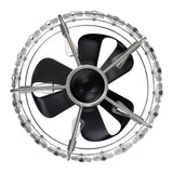 23" Modern 3-Blade Crystal Caged Chandelier Ceiling Fan with Remote