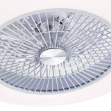 23" Modern White Enclosed Low Profile Smart LED Ceiling Fan Works with Alexa/Google/APP