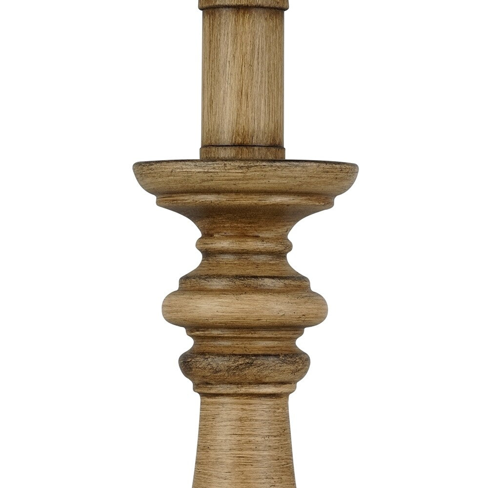 23" White Faux Wood Table Lamp with LED Light Bulb - 10x10x23