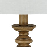 23" White Faux Wood Table Lamp with LED Light Bulb - 10x10x23