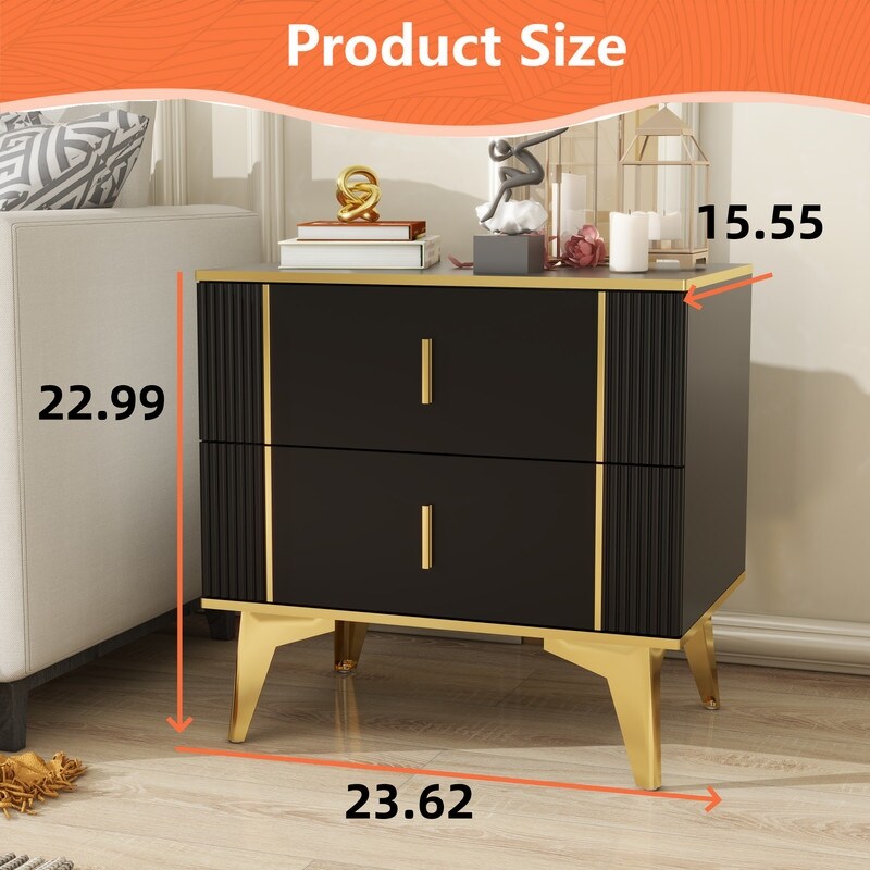23"w Nightstand Bedside Tables, Modern Wood Side Table Small End Table,a Set Of Two Bedside Tables