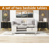 23"w Nightstand For Bedrooms, 2drawer bedside Cabinet,a Set Of Two Bedside Tables