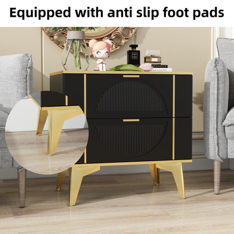 23"w Nightstand For Bedrooms, 2drawer bedside Cabinet,a Set Of Two Bedside Tables
