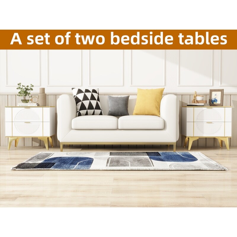 23"w Nightstand For Bedrooms, 2drawer bedside Cabinet,a Set Of Two Bedside Tables