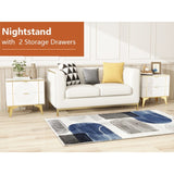 23"w Nightstand For Bedrooms, 2drawer bedside Cabinet,a Set Of Two Bedside Tables
