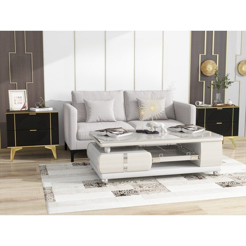 23"w Nightstand For Bedrooms, 2drawer bedside Cabinet,a Set Of Two Bedside Tables