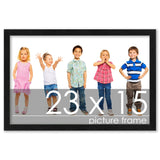 23x15 Traditional Black Complete Wood Picture Frame with UV Acrylic, Foam Board Backing, & Hardware